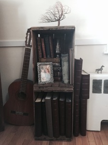 We used these apple crates at our wedding and now they hold our photo books full of memories and faces we love.  